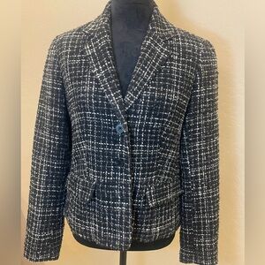 Coldwater Creek Black & White Tweed Blazer Jacket